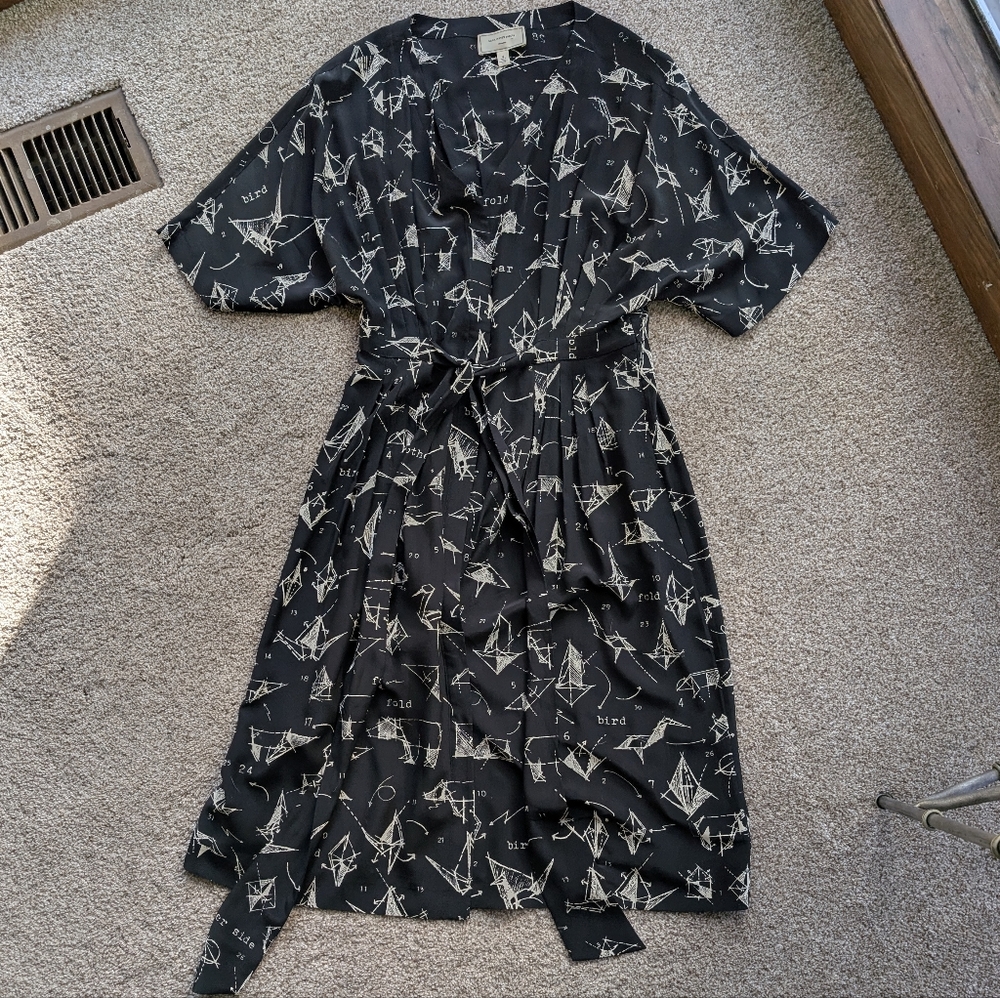 MOULINETTE SOUERS Anthropologie Origami Silk Dress sz 4